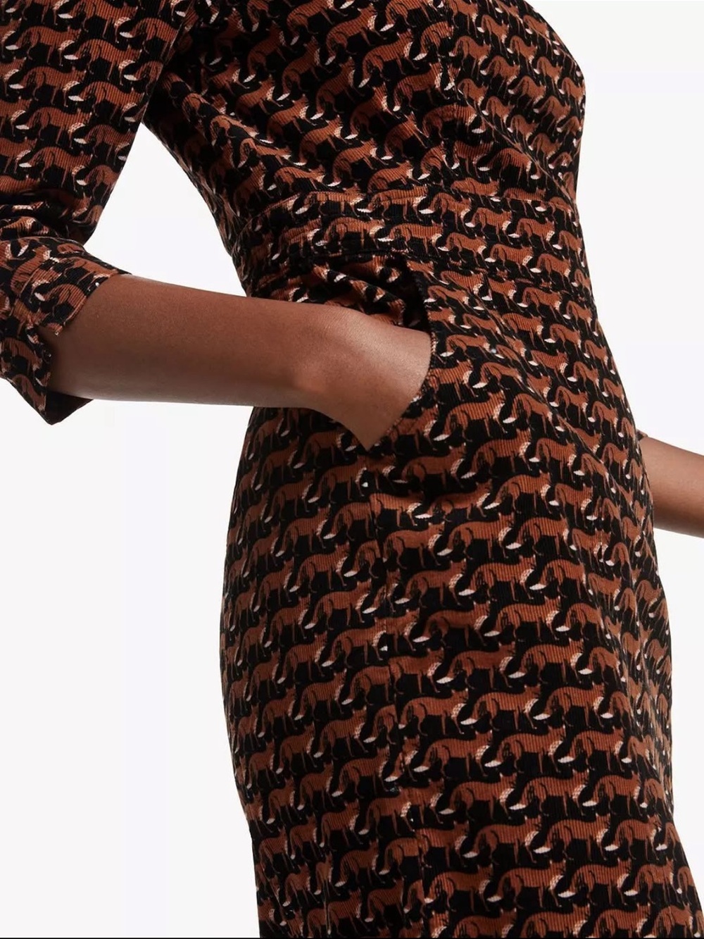 Boden corduroy fox print dress